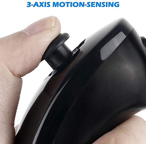 Controlador Tina @ Wii Nunchuck, 2 paquetes de repuesto para controlador Nunchuk para consola Wii y Wii U (negro / negro)