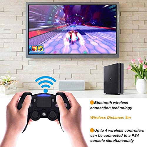 Controladores PS4 Mando de Juegos Inalámbrico para Sony Playstation 4 Choque Doble Bluetooth Gamepad para PS4 Slim/Pro & PC(Windows 7/8/10) Joypad Gaming Mando a Distancia con LED/Touch Pad/Audio