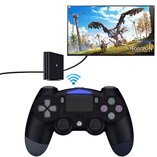 Controladores PS4 Mando de Juegos Inalámbrico para Sony Playstation 4 Choque Doble Bluetooth Gamepad para PS4 Slim/Pro & PC(Windows 7/8/10) Joypad Gaming Mando a Distancia con LED/Touch Pad/Audio