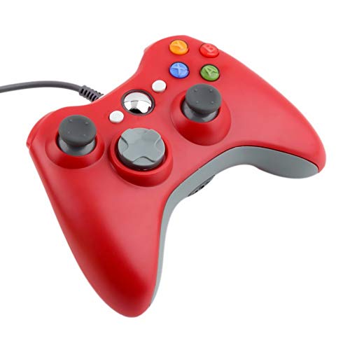 controller gamepad white compatible wired usb FOR MICROSOFT XBOX 360 & PC WINDOWS(RED)