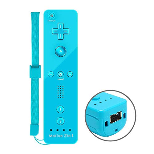 COOLEAD 2 en 1 Motion Plus Mando a Distancia y Nunchuk para Wii y Wii U Control Remoto Motion Plus y Nunchunk con Funda de Silicona y Muñequera (Producto de Terceros)