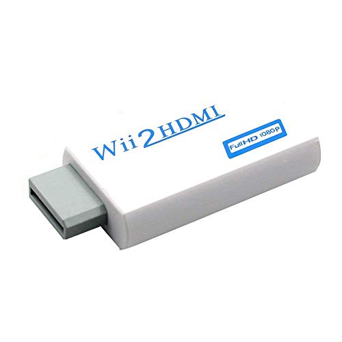 COOLEAD Convertidor Wii a HDMI Adaptador Wii2HDMI Converter Wii to HDMI Conector con Salida de Video Full HD 1080p 720p y Audio de 3.5mm para Wii U Wii smart HDTV Monitor Proyector