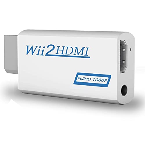 COOLEAD Convertidor Wii a HDMI Adaptador Wii2HDMI Converter Wii to HDMI Conector con Salida de Video Full HD 1080p 720p y Audio de 3.5mm para Wii U Wii smart HDTV Monitor Proyector
