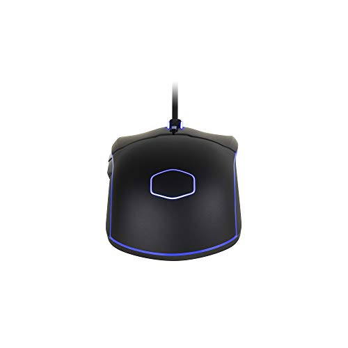 Cooler Master CM110 Ratón Gaming RGB con Cable - Sensor Óptico de 6000 DPI, Diseño Ambidextro Sujeción Tipo Garra/Con la Palma, 6 Botones, Negro Mate