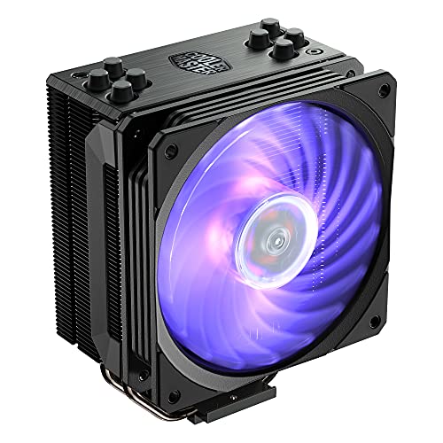 Cooler Master Hyper 212 RGB Black Edition Sistema Refrigeración, Elegante, Llamativo y Preciso, 4 Tubos de Calor Contacto Directo Continuo con Aletas, Ventilador SF120R RGB