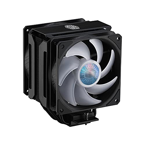 Cooler Master MasterAir MA612 Stealth Disipador de CPU ARGB: Ventiladores Push Pull SickleFlow 120 V2 ARGB, 6 Heat Pipes, Espacio Ilimitado RAM, Incluye Controlador, Compatibilidad de Socket Universal