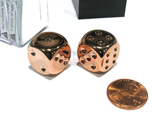 Copper Plated 16mm 6 Sided Dice 2 ea in Box by Chessex Dice by Chessex Dice