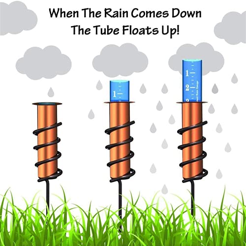 Copper Rain Gauge, World'S Coolest Copper Rain Gauge, Floating Decorative Rain Guage, for Garden Outdoor, for Lawn, Garden and Landscape (Copper Rain Gauge)