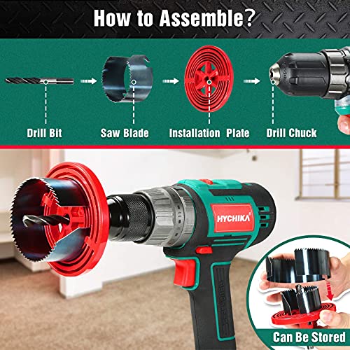 Coronas Perforadoras con 7 & 5 Láminas, Sierras de Corona para Madera Dura, Madera Blanda, Paneles de Yeso, Madera Enchapada y Tableros de Partículas Revestidos