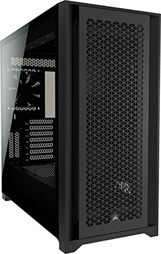 Corsair 5000D Airflow Chasis de PC ATX Semitorre con Cristal Templado (Panel Frontal con un Caudal de Aire Elevado, Sistema de Gestión del Cableado RapidRoute, Dos Ventiladores de 120 mm) Color Negro