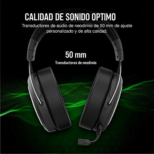 Corsair HS75 XB Wireless Auriculares para Juegos para Xbox One y Xbox Series X (Conéctese Instante sin Adaptador Inalámbrico, Audio Dolby Atmos Envolvente, Micrófono Unidireccional) Negro