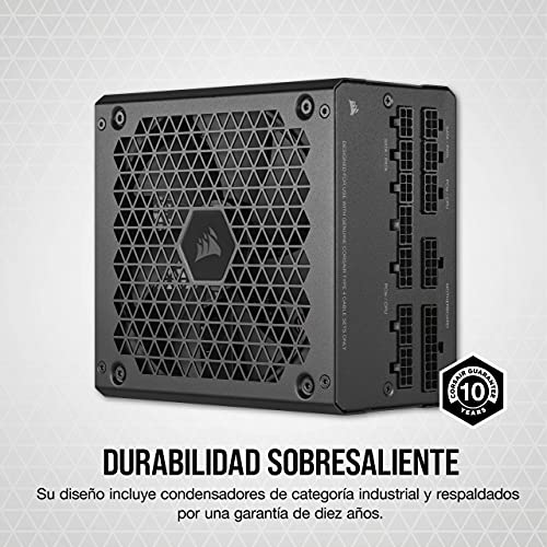 Corsair RM750 2021, RM Series, 750 Watts 80 Plus Gold Fuente de Alimentación ATX Totalmente Modular, Conectores Triples EPS12V, Poco Ruido, Modo de Zero RPM, Condensadores de 105 °C, Negro