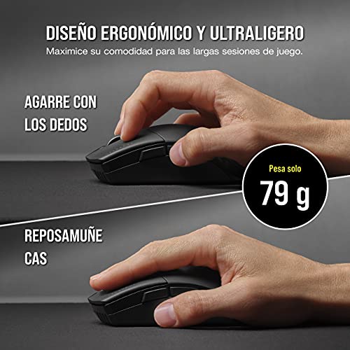Corsair SABRE RGB PRO WIRELESS CHAMPION SERIES - Ratón inalámbrico ultraligero para juegos FPS/MOBA, color negro Corsair SABRE RGB PRO WIRELESS CHAMPION SERIES - Ratón inalámbrico ultraligero para juegos FPS/MOBA, color negro