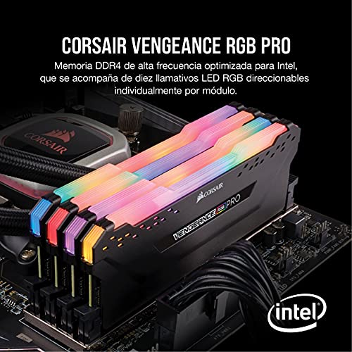 Corsair VENGEANCE RGB PRO 32GB, 2x16GB, DDR4 3200MHz C16 Módulos de Memoria de Adecuado Rendimiento, Negro