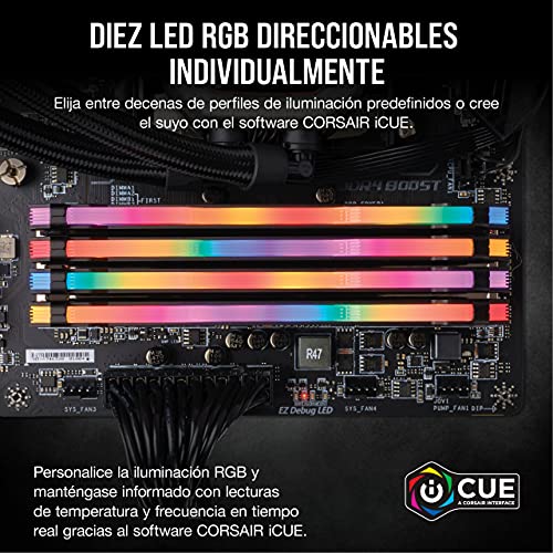 Corsair VENGEANCE RGB PRO 32GB, 2x16GB, DDR4 3200MHz C16 Módulos de Memoria de Adecuado Rendimiento, Negro