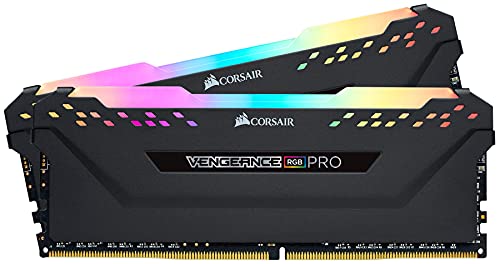 Corsair VENGEANCE RGB PRO 32GB, 2x16GB, DDR4 3200MHz C16 Módulos de Memoria de Adecuado Rendimiento, Negro