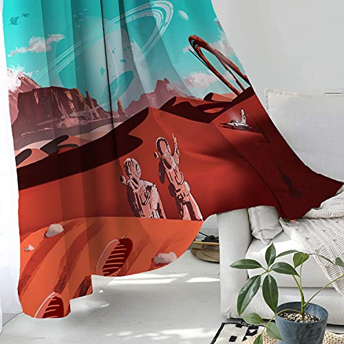 Cortinas opacas con diseño de Astronaut No Mans Sky Key, adorables y viables, mantienen calientes cortinas para dormitorio de 84 x 54 pulgadas