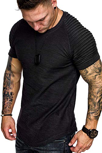 Coshow Sportswear Collection - Camiseta de ejercicios para hombre, camiseta deportiva de entrenamiento, musculación, Hombre, Color negro., extra-large