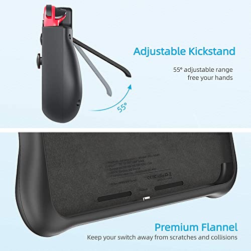 Cover Batería para Nintendo Switch, iPosible 10000mAh Funda Cargador Portatil Batería Externa Ultra Carcasa Batería Recargable Power Bank Case para Nintendo Switch