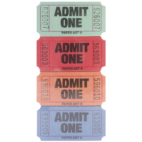 Creative Converting Paper Admit One Tickets 2000, colores surtidos