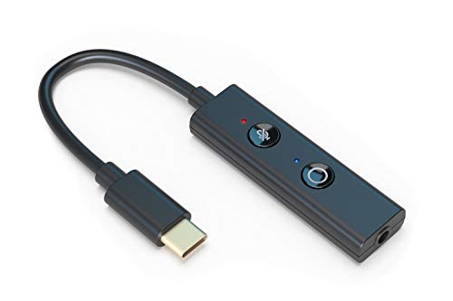 Creative Sound Blaster Play! 4 DAC Externo USB-C Adaptador de Sonido Ft. VoiceDetect Auto Mic Mute/Unmute, cancelación de Ruido bidireccional, Refuerzo de Bajos EQ, para videollamadas en PC Windows