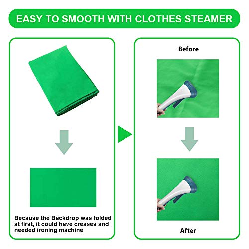 Croma Verde, Orthland 3 x 3M / 9.84 x 9.84 ft Fondo Fotografia con 3 Clips, Pantalla Verde de Pantalla Plegable para Fotografía, Video y Televisión Chroma