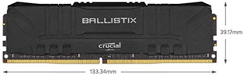 Crucial Ballistix BL2K8G26C16U4B 2666 MHz, DDR4, DRAM, Memoria Gamer para Ordenadores de sobremesa, 16GB (8GB x2), CL16, Negro