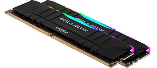 Crucial Ballistix BL2K8G32C16U4BL RGB, 3200 MHz, DDR4, DRAM, Memoria Gamer para Ordenadores de sobremesa, 16GB (8GBx2), CL16, Negro
