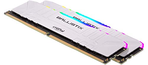 Crucial Ballistix BL2K8G32C16U4WL RGB, 3200 MHz, DDR4, DRAM, Memoria Gamer para Ordenadores de sobremesa, 16GB (8GBx2), CL16, Blanco