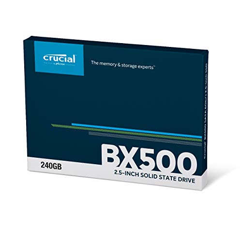 Crucial BX500 240 GB CT240BX500SSD1 Unidad interna de estado sólido, hasta 540 MB/s (3D NAND, SATA, 2.5 Pulgadas)