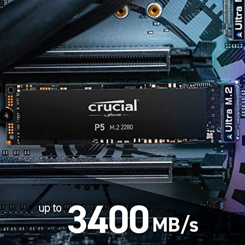 Crucial P5 CT500P5SSD8 Disco Duro Sólido Interno SSD de 500 GB (3D NAND, NVMe, PCIe, M.2, 2280SS)