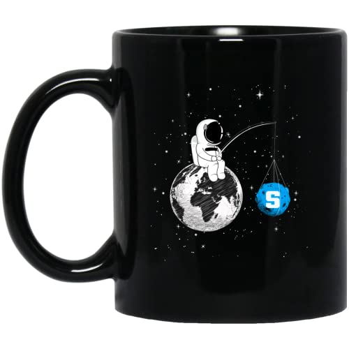 Cryptocurrency Talk Astronaut - Space Man Fishing The Sandbox Sand Crypto Moon Mug 11 oz (312 ml)