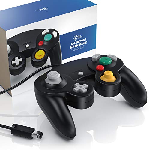 CSL - Gamepad controlador de GameCube de Nintendo- gamepad para Nintendo Wii - efecto de vibración - negro