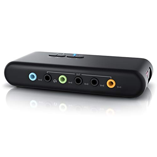 CSL - Tarjeta de Sonido USB 7.1 Externa 8 Canales - Canal 7.1 USB Soundbox - Dynamic 3D Surround Sound - para hasta 8 Altavoces - grabación reproducción simultánea - para Audio analógicos y Digitales