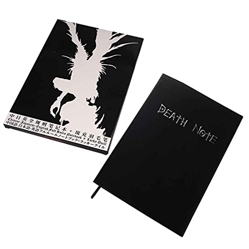 Cuaderno de la Muerte de Light Yagami para los Fans de Death Note | con Pluma de Ave
