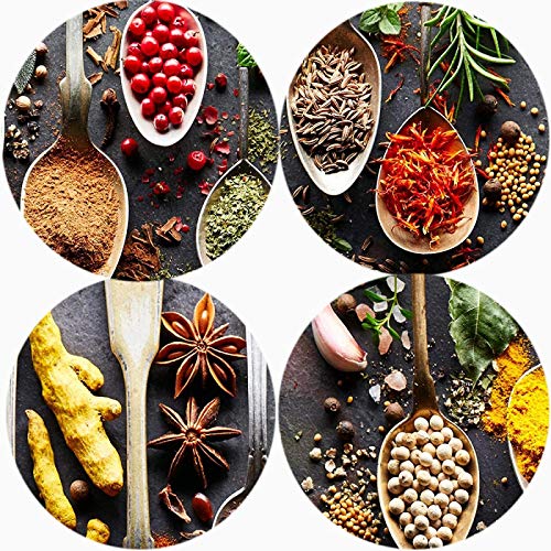 Cuadro Pared Cocina Motivo Arte De La Pared Decoración Especias Y Cucharas De Colores En La Mesa Arte En Lienzo Alimentos Ingredientes Para Cocinar Arte En Lienzo Sin Marco 50x100cm （20 "× 40"）