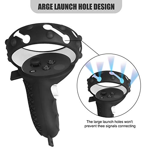 Cubierta de Agarre del Controlador Táctil para Oculus Quest 2 Antideslizante Cubiertas Protectoras para Controladores con Correa Ajustable en la Muñeca Accesorios para Oculus Quest 2