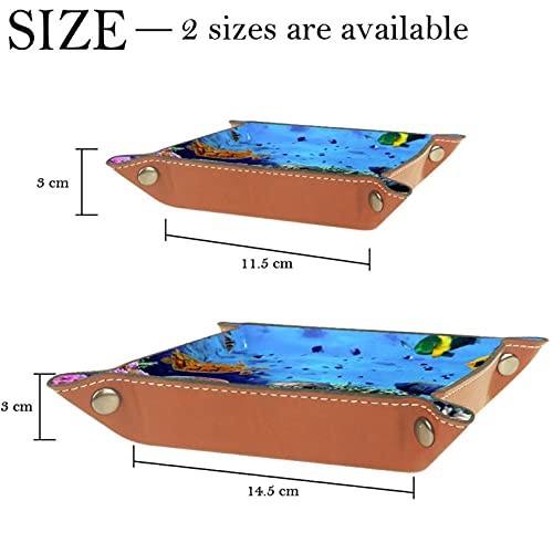Cubitera plegable de piel sintética con ruedas para RPG Dice Gaming D & D y otros juegos de mesa, peces del mundo submarino 16 x 16 cm