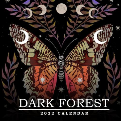 Dark Forest 2022 Lunar Calendar: Illustrated Monthly Moon, Zodiac Signs, Moon Phase Astrology | Art Squared Mini Planner | Kalendar Calendario Calendrier | BONUS Last 4 Months 2021