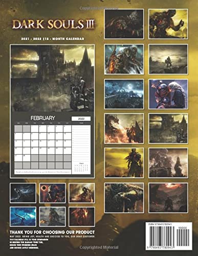 Dark Souls 3 2022 Calendar: OFFICIAL game calendar. This incredible cute calendar january 2022 to december 2023 with high quality pictures .Gaming calendar 2021-2022. Calendar video games