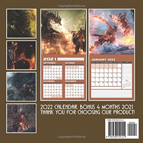 Dark Souls 3 2022 Calendar: Video Games January 2022 - December 2022 OFFICIAL Squared Monthly Calendar, 12 Months | BONUS Last 4 Months 2021