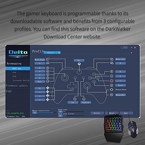 DarkWalker Gamer Teclado y Mouse para Nintendo Switch, PS4, Xbox One, PC, Adaptador Integrado (Wired)