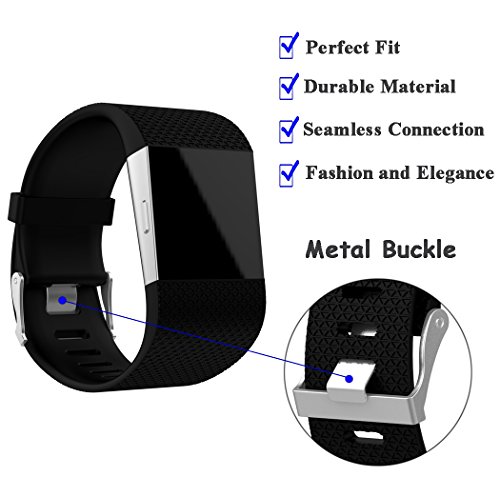DD para Fitbit Surge Correas, Silicona Ajustable Correa de Repuesto para Fitbit Surge Activity Trackers