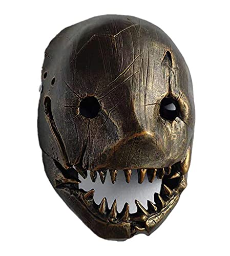 Dead Daylight The Trapper Mask Trapper Mask Trapper Mask Replica Evan MacMillan Resin Scary Full Face Mask Adult Halloween Party Cosplay dorado Large