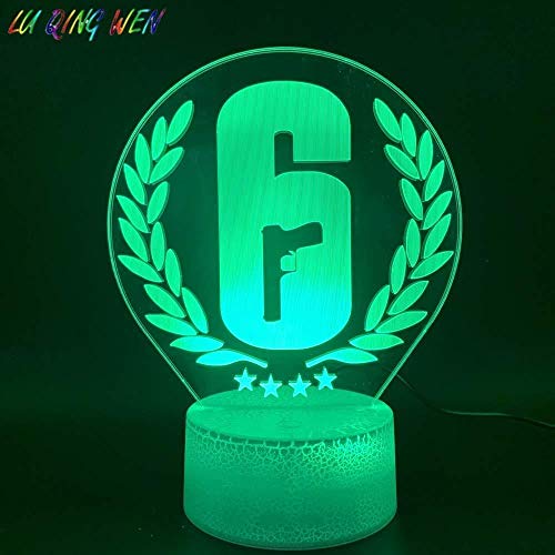 Decoración del hogar Rainbow Six Siege Night Lamp LED Touch Sensor Color Changing Child Kids Gift Game Table Night Light Rainbow 6 A-1752