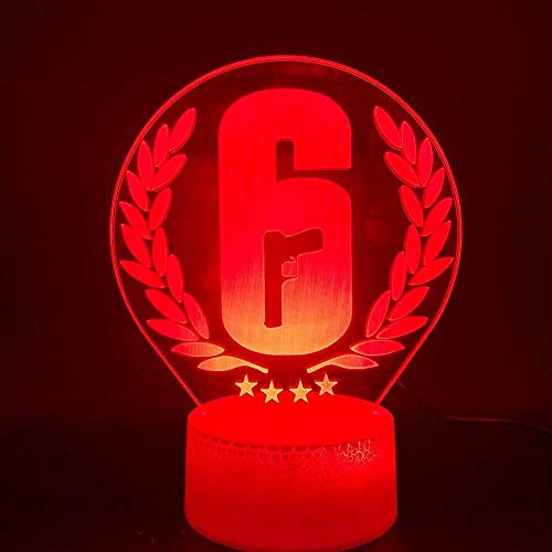 Decoración del hogar Rainbow Six Siege Night Lamp LED Touch Sensor Color Changing Child Kids Gift Game Table Night Light Rainbow 6 A-1752