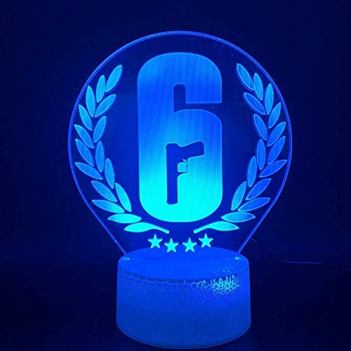 Decoración del hogar Rainbow Six Siege Night Lamp LED Touch Sensor Color Changing Child Kids Gift Game Table Night Light Rainbow 6 A-1752