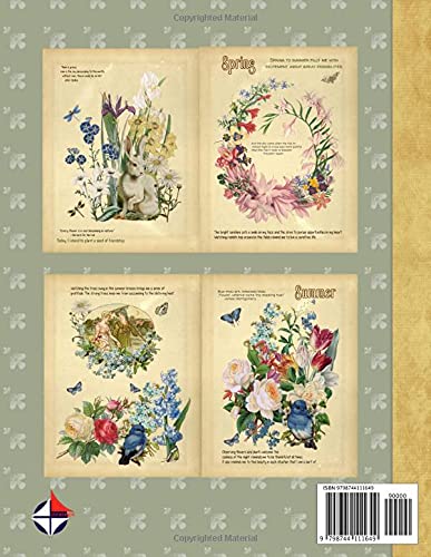 Decoupage Scrapbooking Collectible Country Diary Vol 2 Papercraft Ephemera To Cut And Collage: Country Diary Garden And Birds Junk Journal Signature Pages