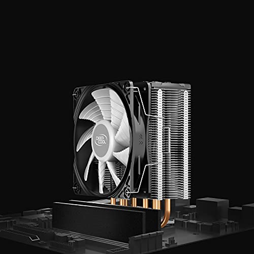 DEEP COOL GAMMAXX GT BK, Disipador de CPU,4 Tubos de Calor, 1 * 120mm RGB Ventilador de PWM, AM4 Compatible,Pasta Térmica Incluida