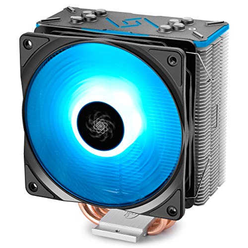 DEEP COOL GAMMAXX GT BK, Disipador de CPU,4 Tubos de Calor, 1 * 120mm RGB Ventilador de PWM, AM4 Compatible,Pasta Térmica Incluida